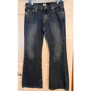 Calvin Klein Flare Jean Dark Sandblast Wash Size 9 30' Inseam‎ x 15" Waist x 9"